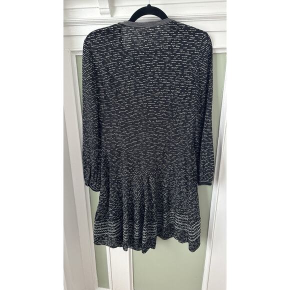 Burberry Black White Swingy Mini Dress Long Sleeve Swiss Dot Silk Small/4-6 - Picture 8 of 12